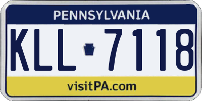 PA license plate KLL7118