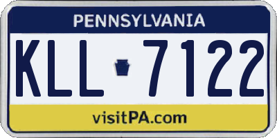 PA license plate KLL7122