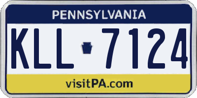 PA license plate KLL7124