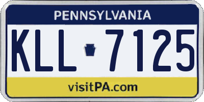 PA license plate KLL7125