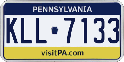PA license plate KLL7133
