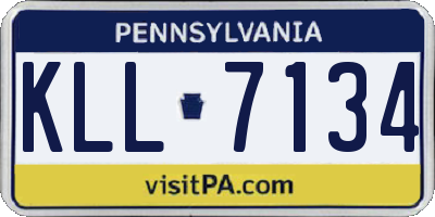 PA license plate KLL7134