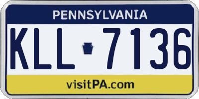 PA license plate KLL7136