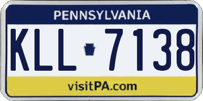 PA license plate KLL7138