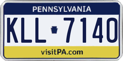 PA license plate KLL7140