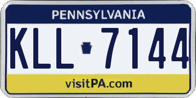 PA license plate KLL7144
