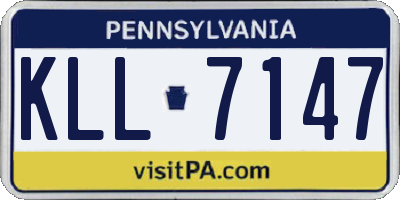 PA license plate KLL7147