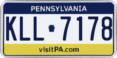 PA license plate KLL7178