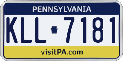 PA license plate KLL7181