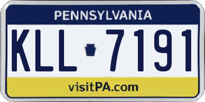 PA license plate KLL7191