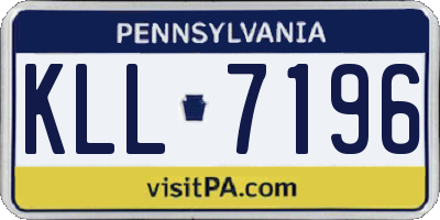 PA license plate KLL7196