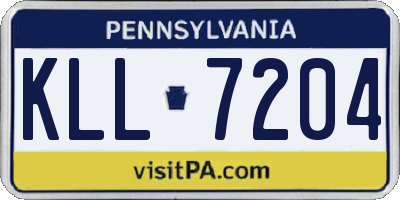 PA license plate KLL7204