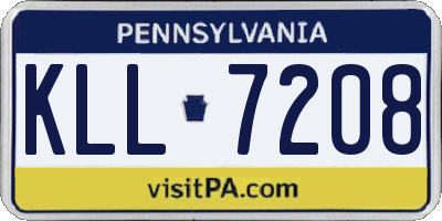 PA license plate KLL7208