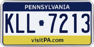 PA license plate KLL7213