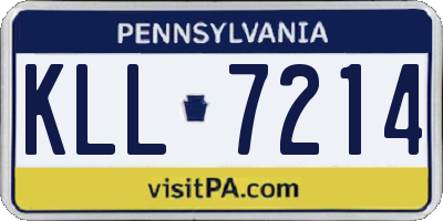 PA license plate KLL7214