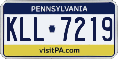 PA license plate KLL7219