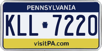PA license plate KLL7220