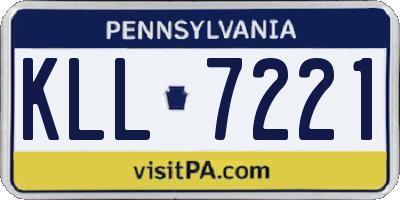 PA license plate KLL7221