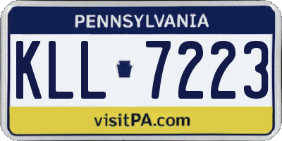 PA license plate KLL7223