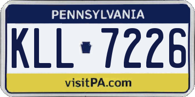 PA license plate KLL7226