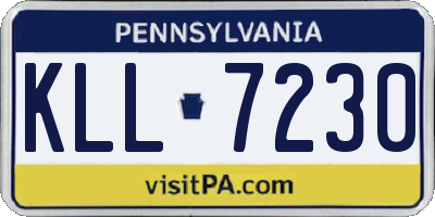 PA license plate KLL7230