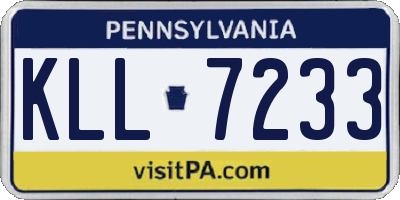 PA license plate KLL7233