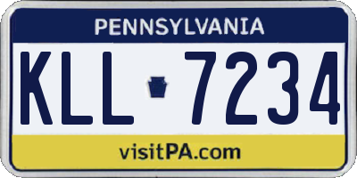 PA license plate KLL7234