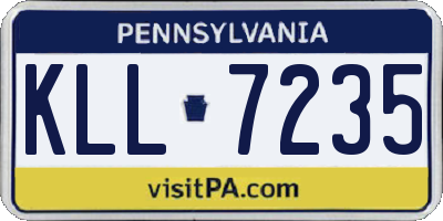 PA license plate KLL7235