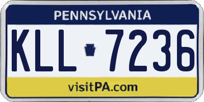 PA license plate KLL7236