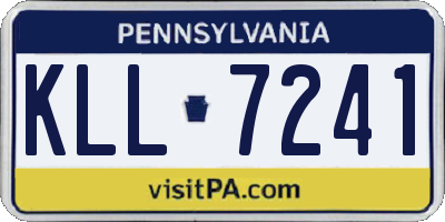 PA license plate KLL7241