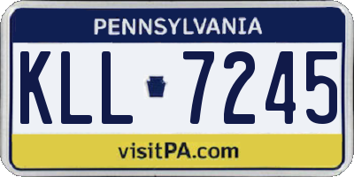 PA license plate KLL7245