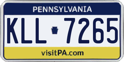 PA license plate KLL7265