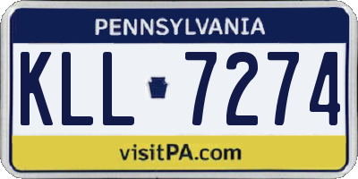 PA license plate KLL7274