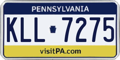 PA license plate KLL7275