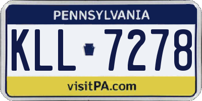 PA license plate KLL7278
