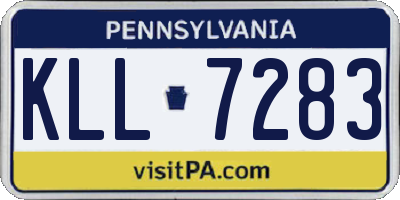 PA license plate KLL7283
