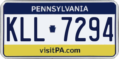 PA license plate KLL7294