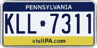 PA license plate KLL7311