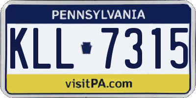 PA license plate KLL7315