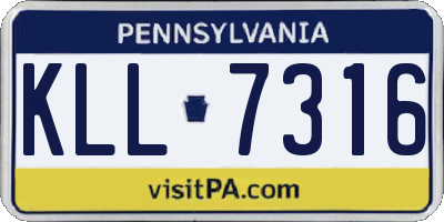 PA license plate KLL7316