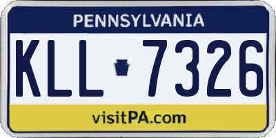 PA license plate KLL7326