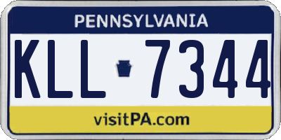 PA license plate KLL7344