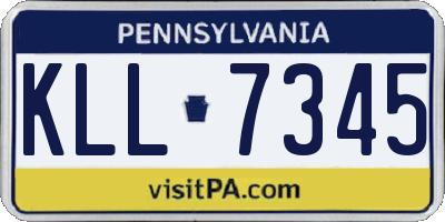 PA license plate KLL7345