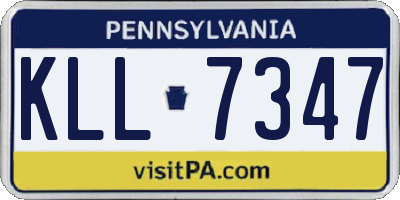PA license plate KLL7347
