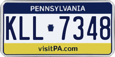 PA license plate KLL7348