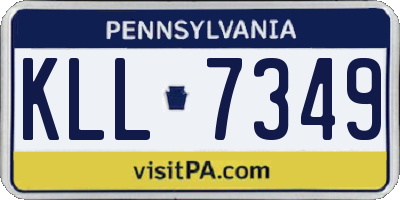 PA license plate KLL7349