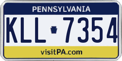 PA license plate KLL7354