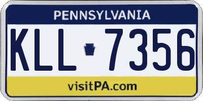 PA license plate KLL7356