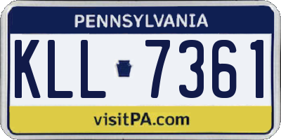 PA license plate KLL7361
