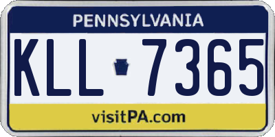 PA license plate KLL7365